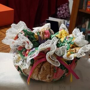 Beautiful small handmade all fabric Easter Basket